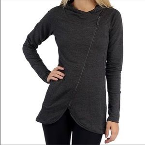 The North Face Womens Zip Up Hooded Gray Jacket Size XL Thumb Holes